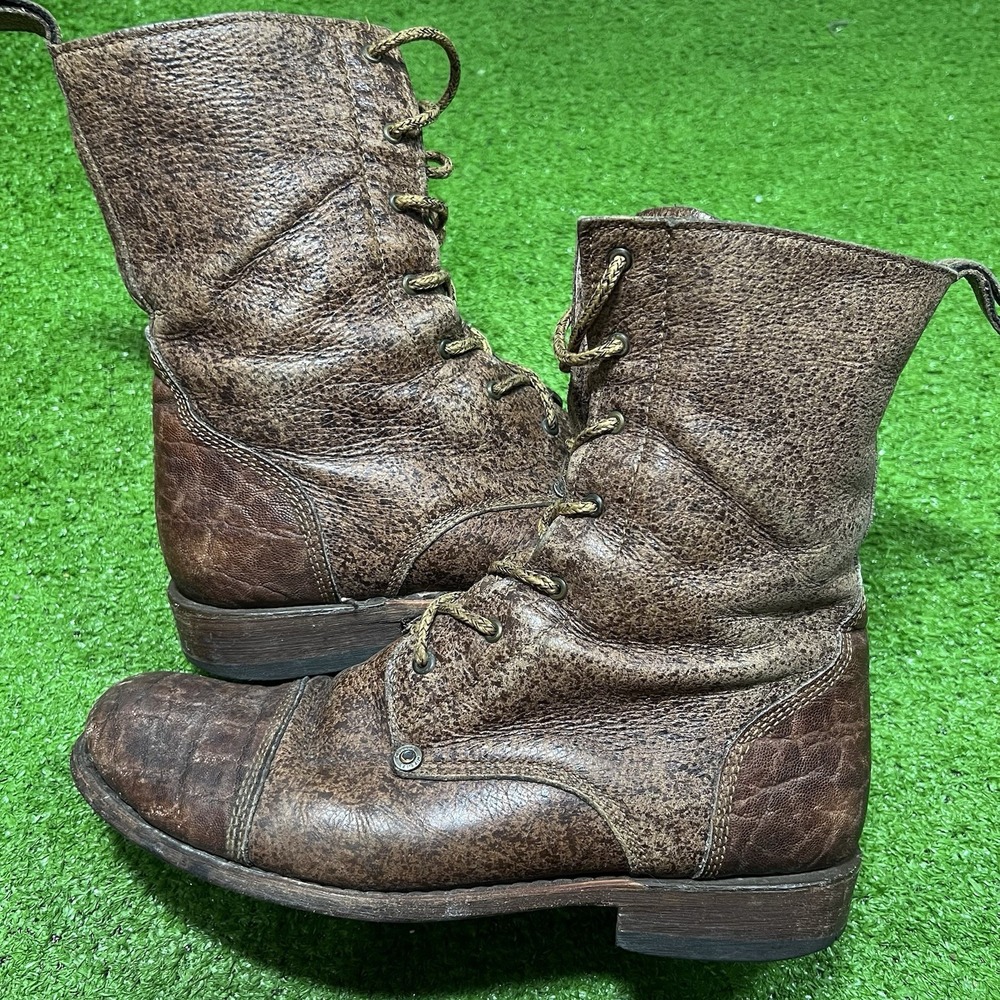 Cuadra Men's exotic Leather Boots Size 8.5 Zip Up Brown El A Phant Genuine MINT‎